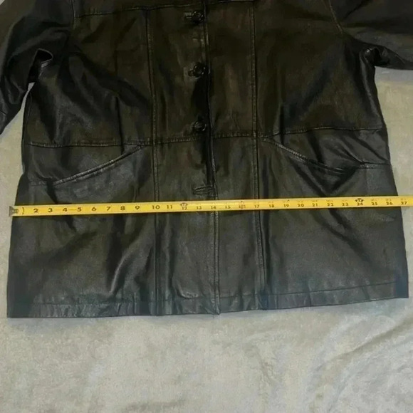 Salon Studio Leather jacket black size XL Vintage - Picture 8 of 12